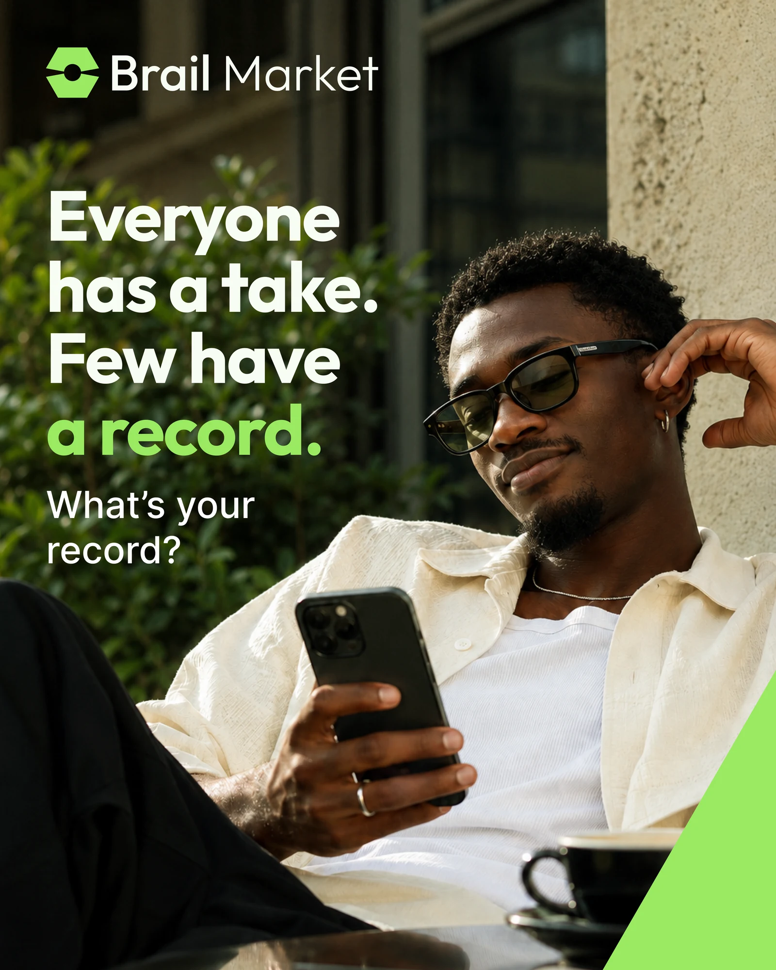 Brail campaign poster: Everyone has a take. Few have a record. What’s your record?