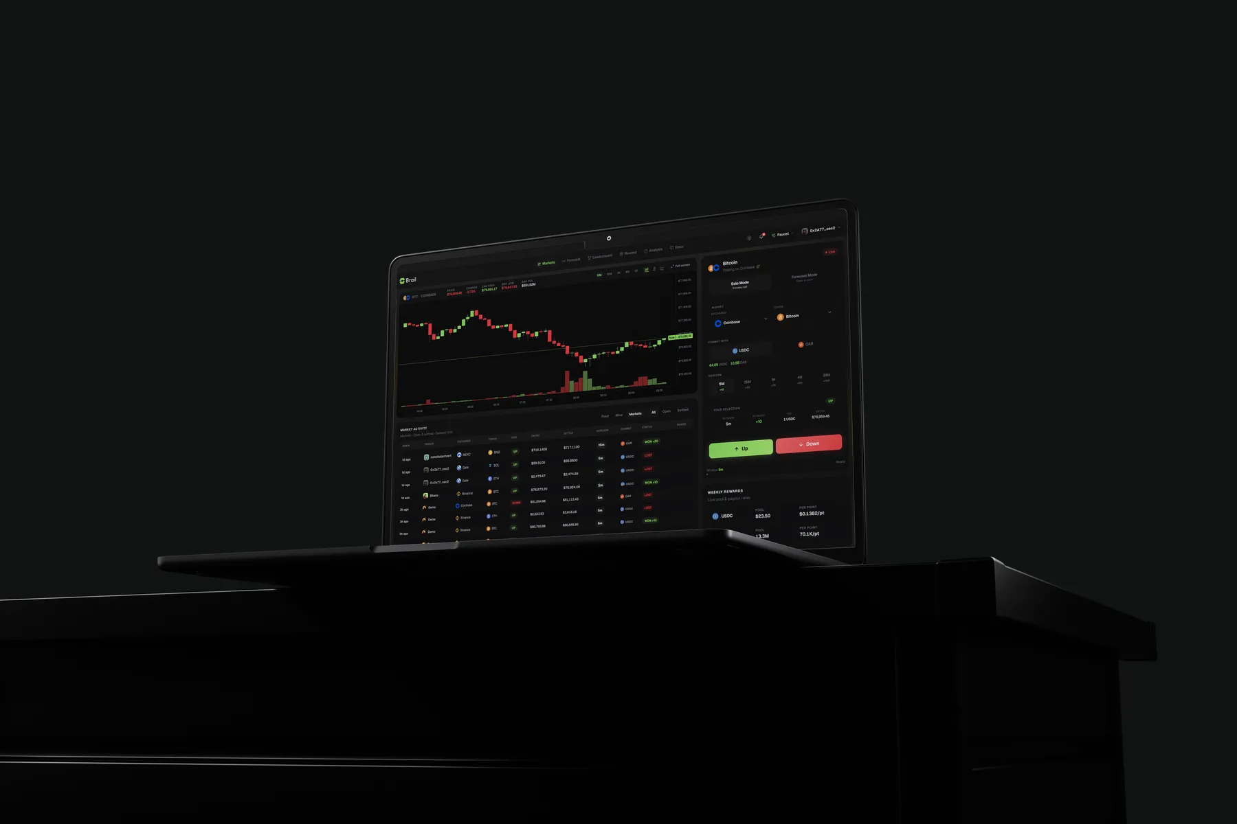 Brail product shown in its dark interface