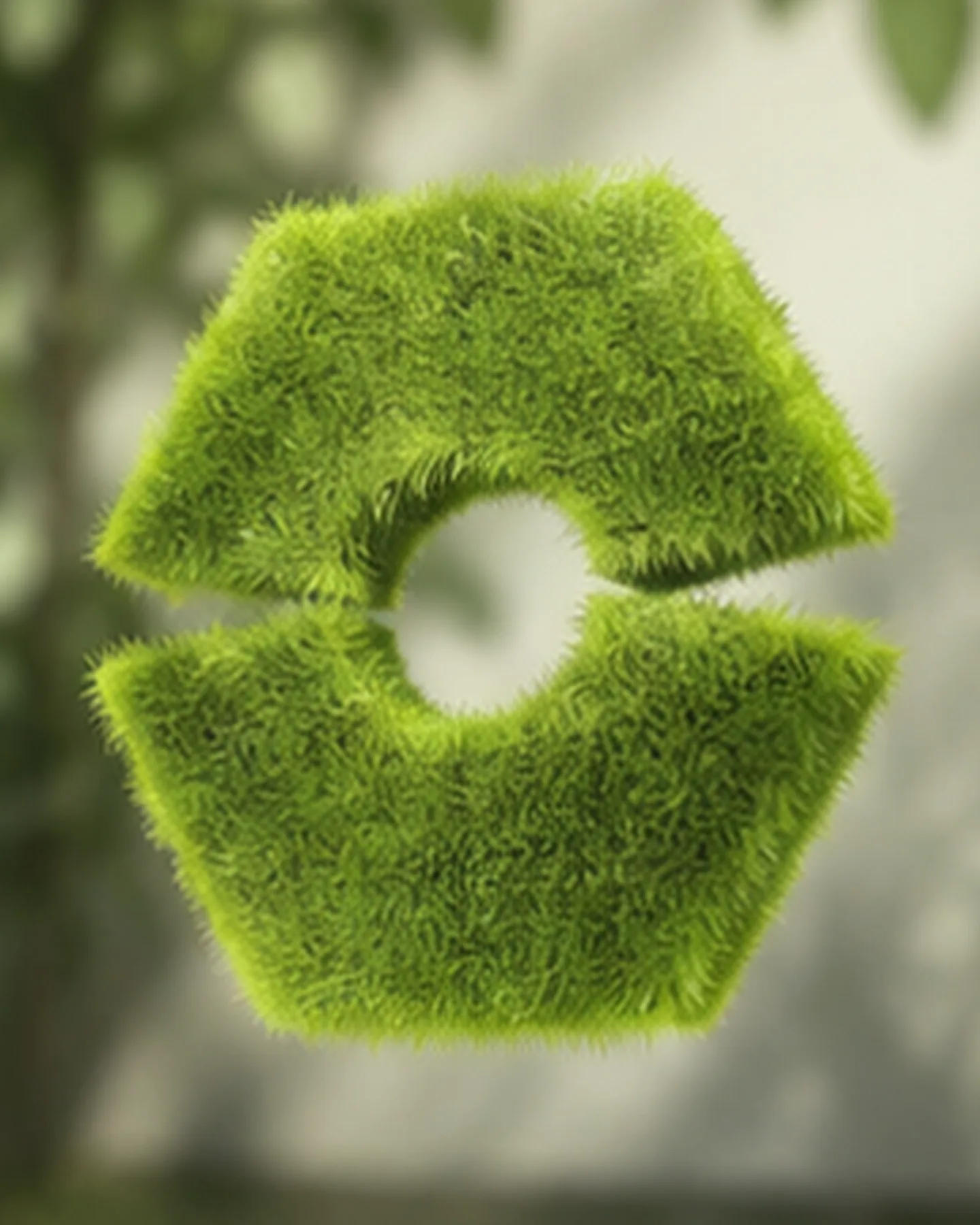 Brail symbol rendered in moss