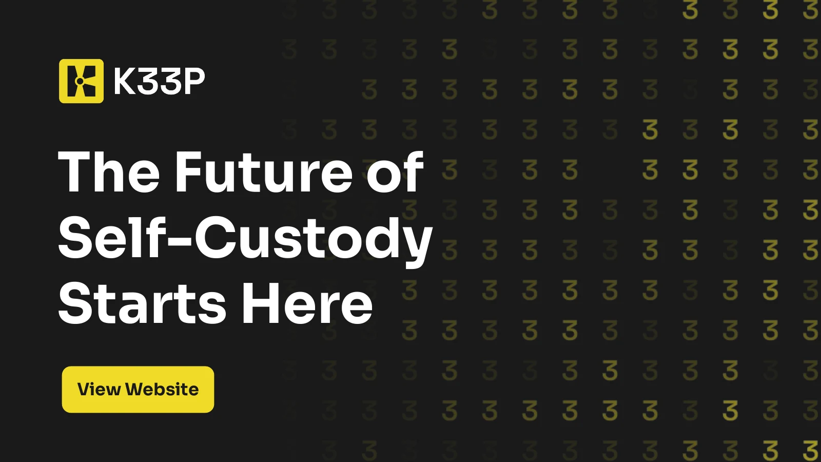 K33P pitch deck cover: The Future of Self-Custody Starts Here