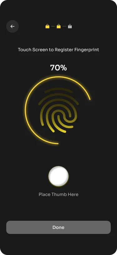 K33P biometric registration at seventy percent