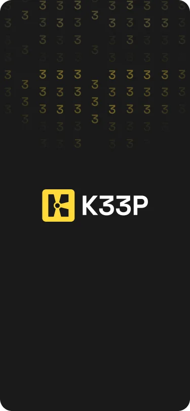 K33P welcome and account creation screen